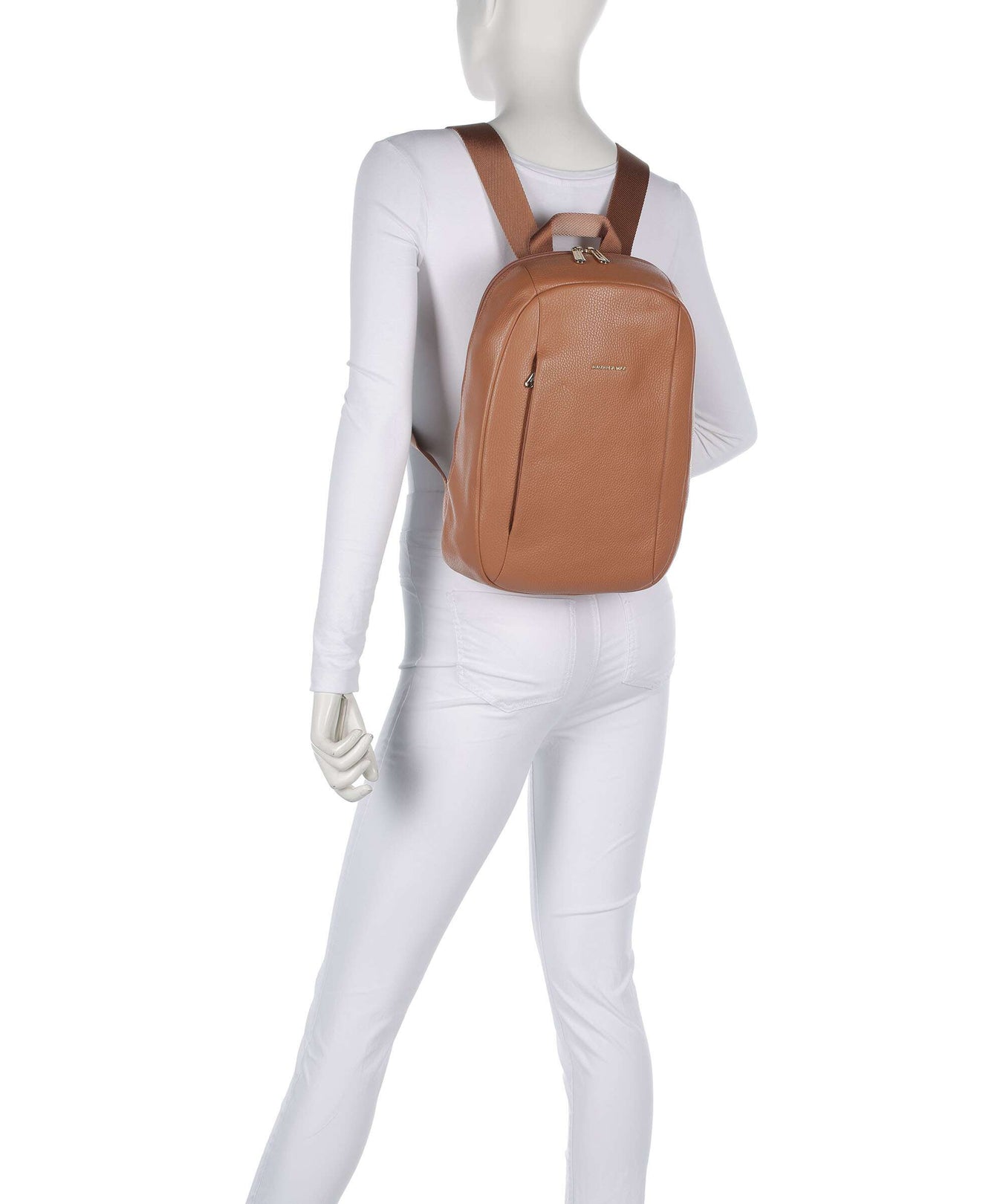Mandarina Duck Mellow Leather Backpack pecan nut