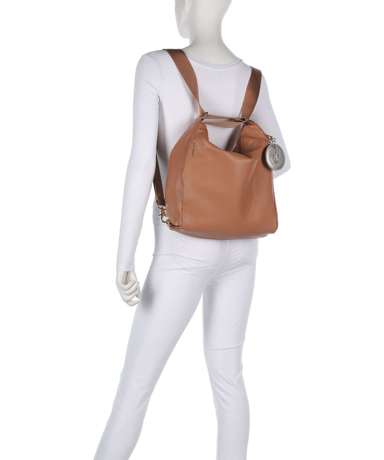 Mandarina Duck Mellow Leather Backpack bag pecan nut