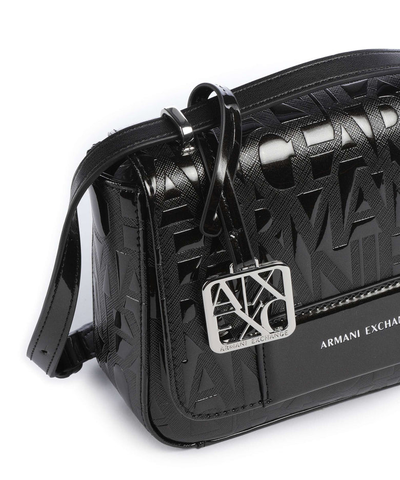 Armani Exchange Liz Patent Crossbody bag black