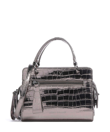 Armani Exchange Diane Mini Croco Crossover väska gunmetal