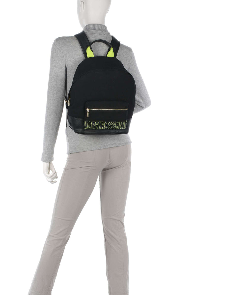 Love Moschino Free-Time Backpack nero/lime