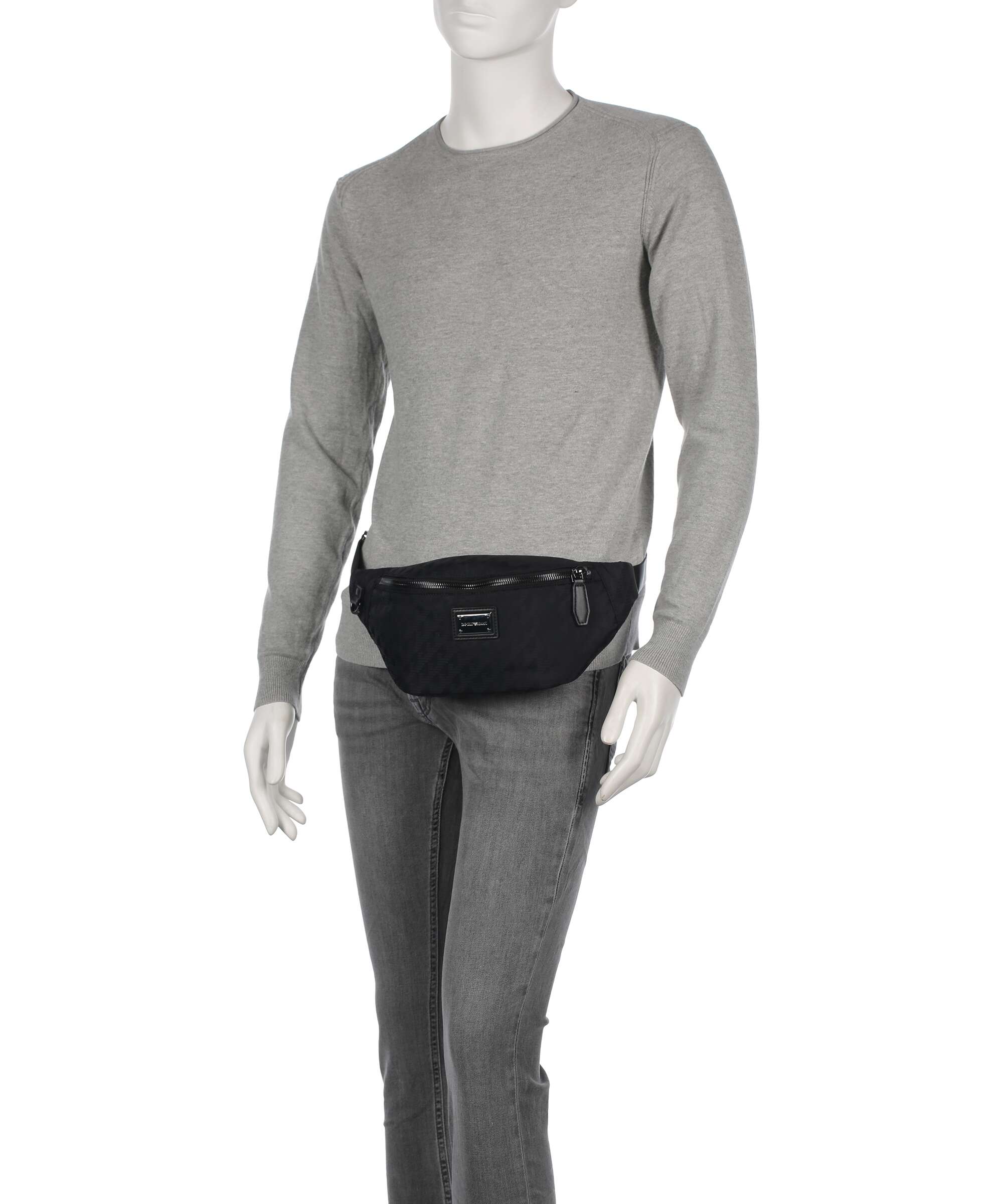 Emporio Armani Eagle All Over Belt bag black beauty