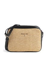 Patrizia Pepe Straw Crossover väska black/natural