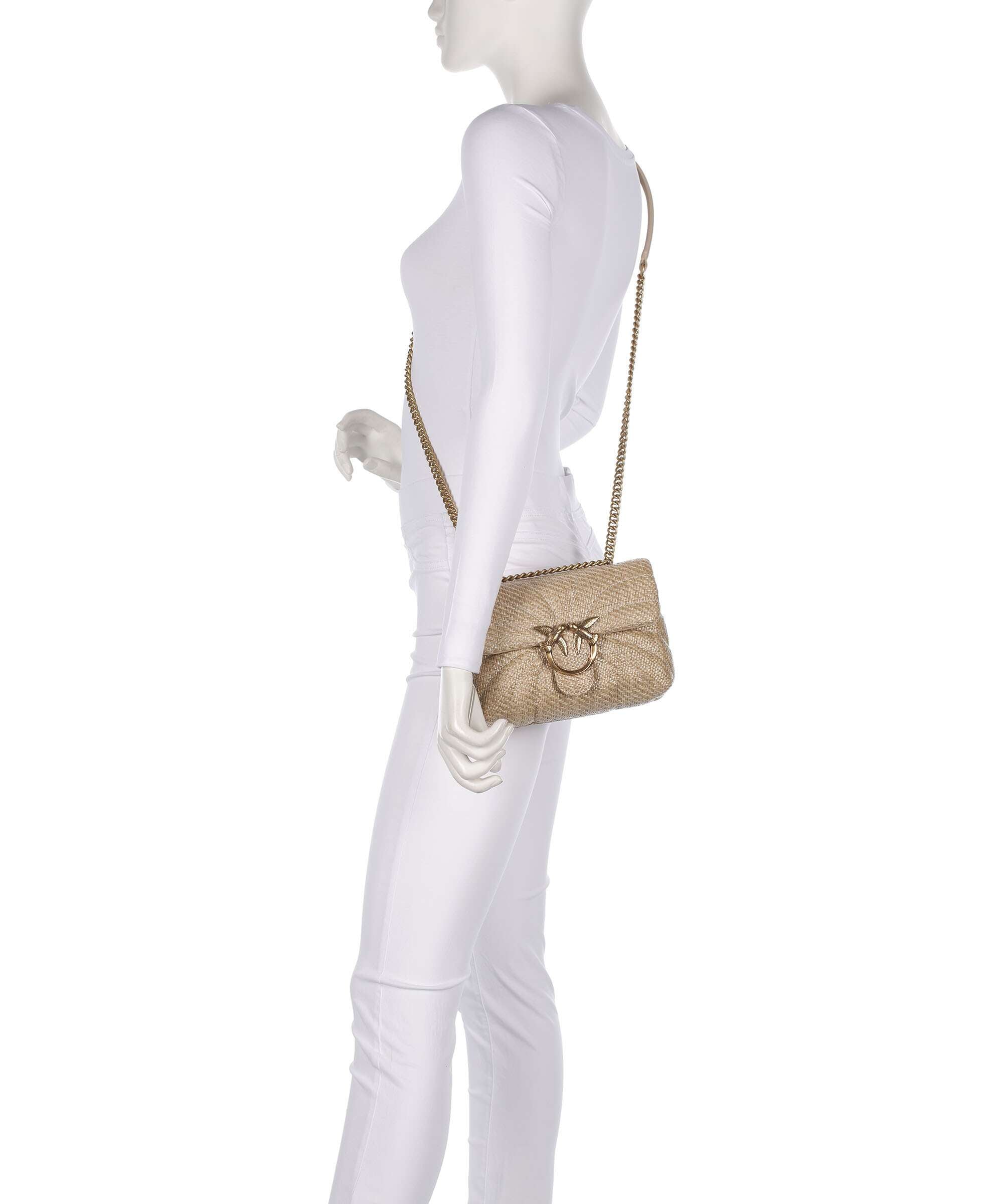 Pinko Love Puff Mini Shoulder bag beige/grigio fumo/antique gold