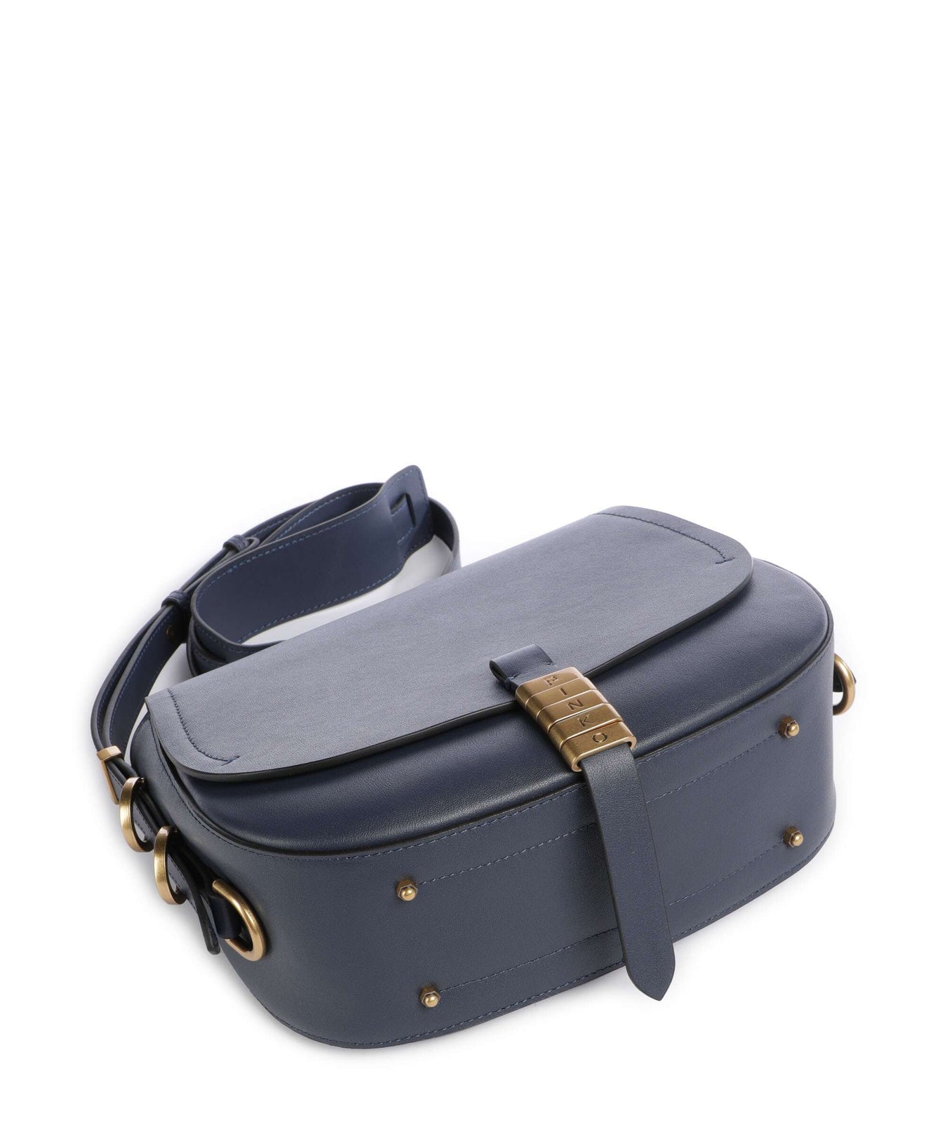 Pinko Saddle Classic Crossbody bag blu indaco ombroso/antique gold