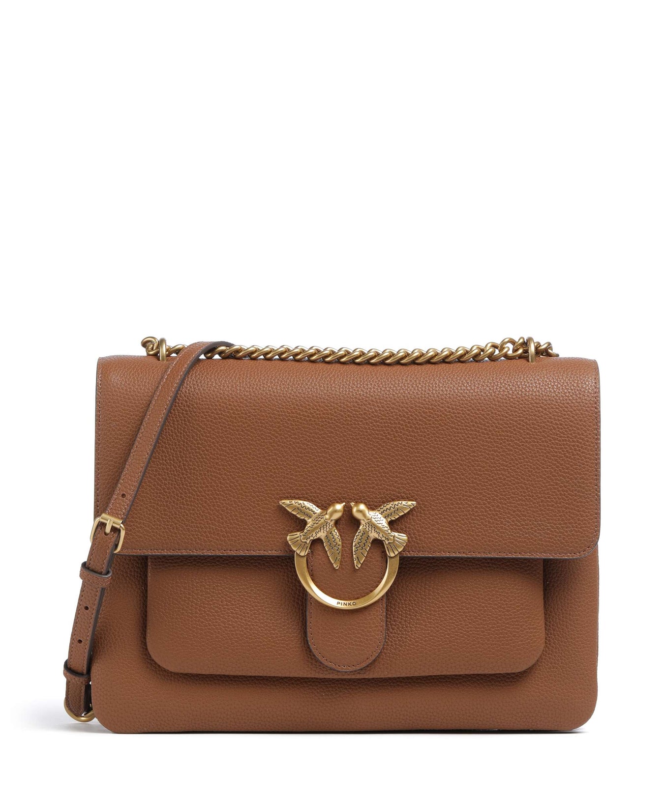 Pinko Love Soft Big Shoulder bag marrone/leone/antique gold
