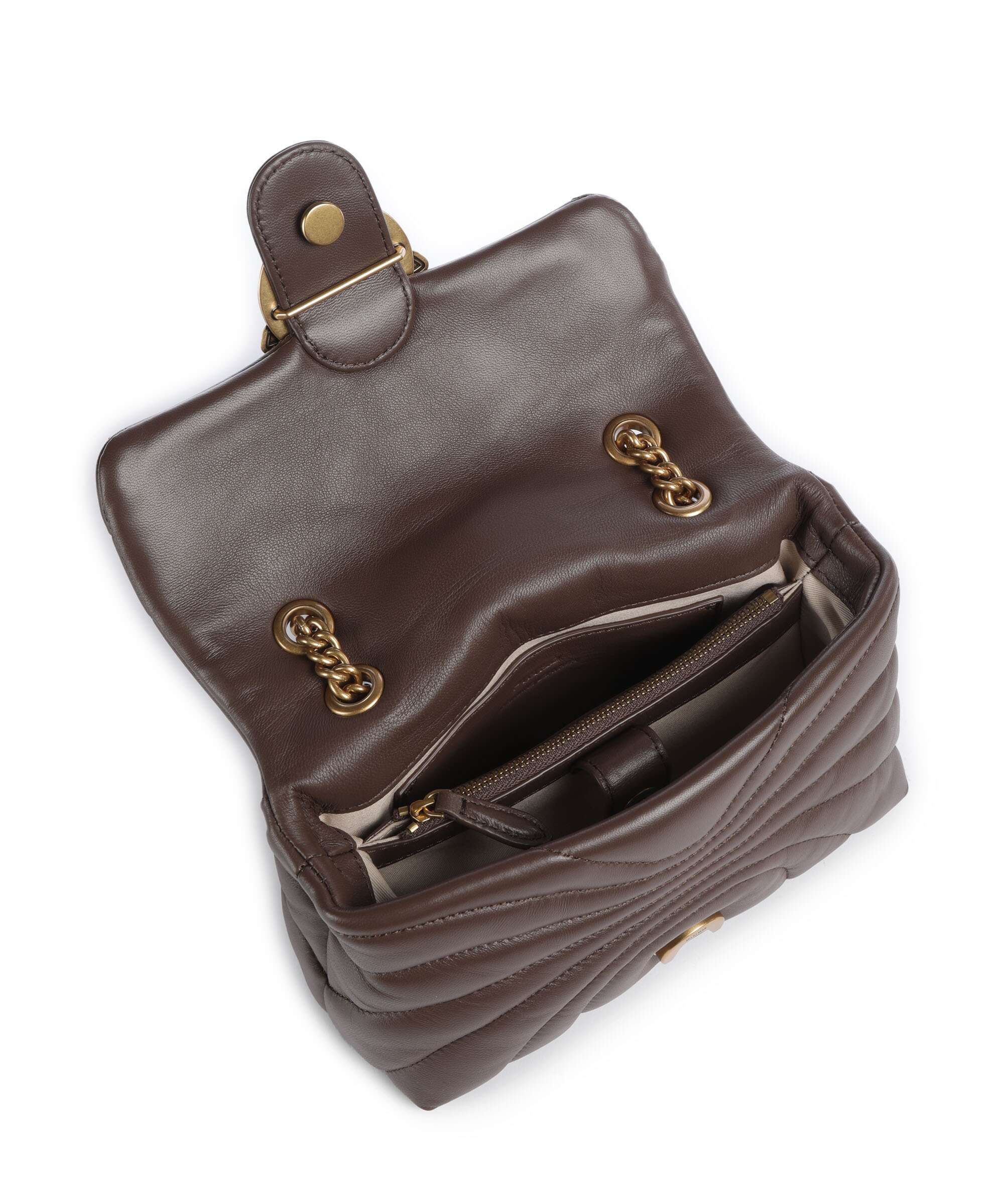 Pinko Love Puff Mini Shoulder bag marrone castano/antique gold