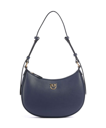 Pinko Half Moon Mini Axelremsväska blu indaco ombroso/antique gold