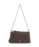 Pinko Double Mini Axelremsväska marrone castano/antique gold
