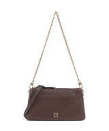 Pinko Double Mini Axelremsväska marrone castano/antique gold