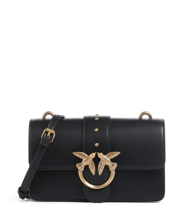 Pinko Love One Mini Crossover väska nero/antique gold