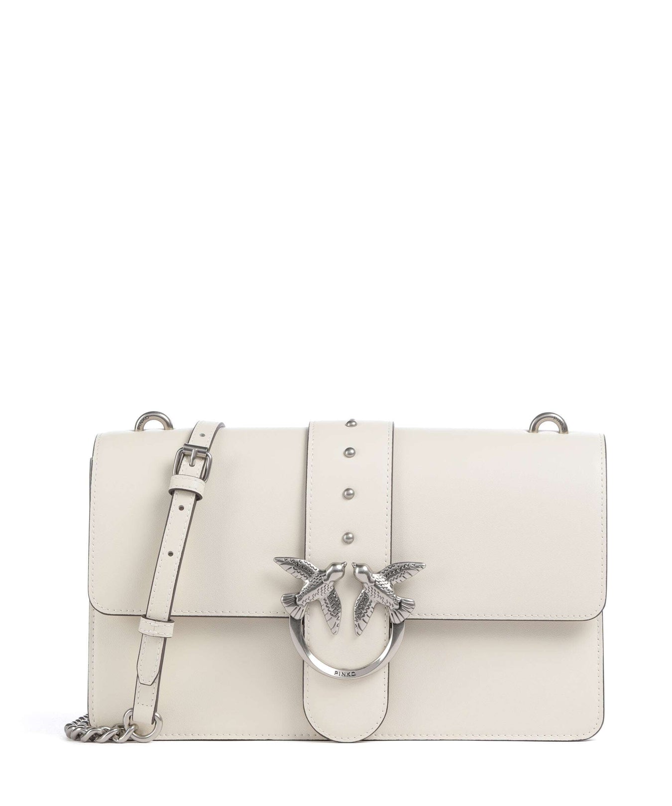 Pinko Love One Classic Crossbody bag bianco seta/old silver