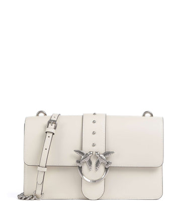 Pinko Love One Classic Crossover väska bianco seta/old silver