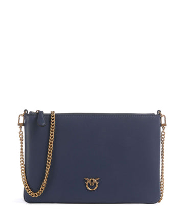 Pinko Flat Classic Crossover väska blu indaco ombroso/antique gold
