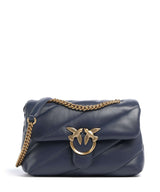 Pinko Love Puff Classic Axelremsväska blu indaco ombroso/antique gold