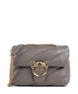 Pinko Love Puff Mini Axelremsväska grigio asfalto/antique gold