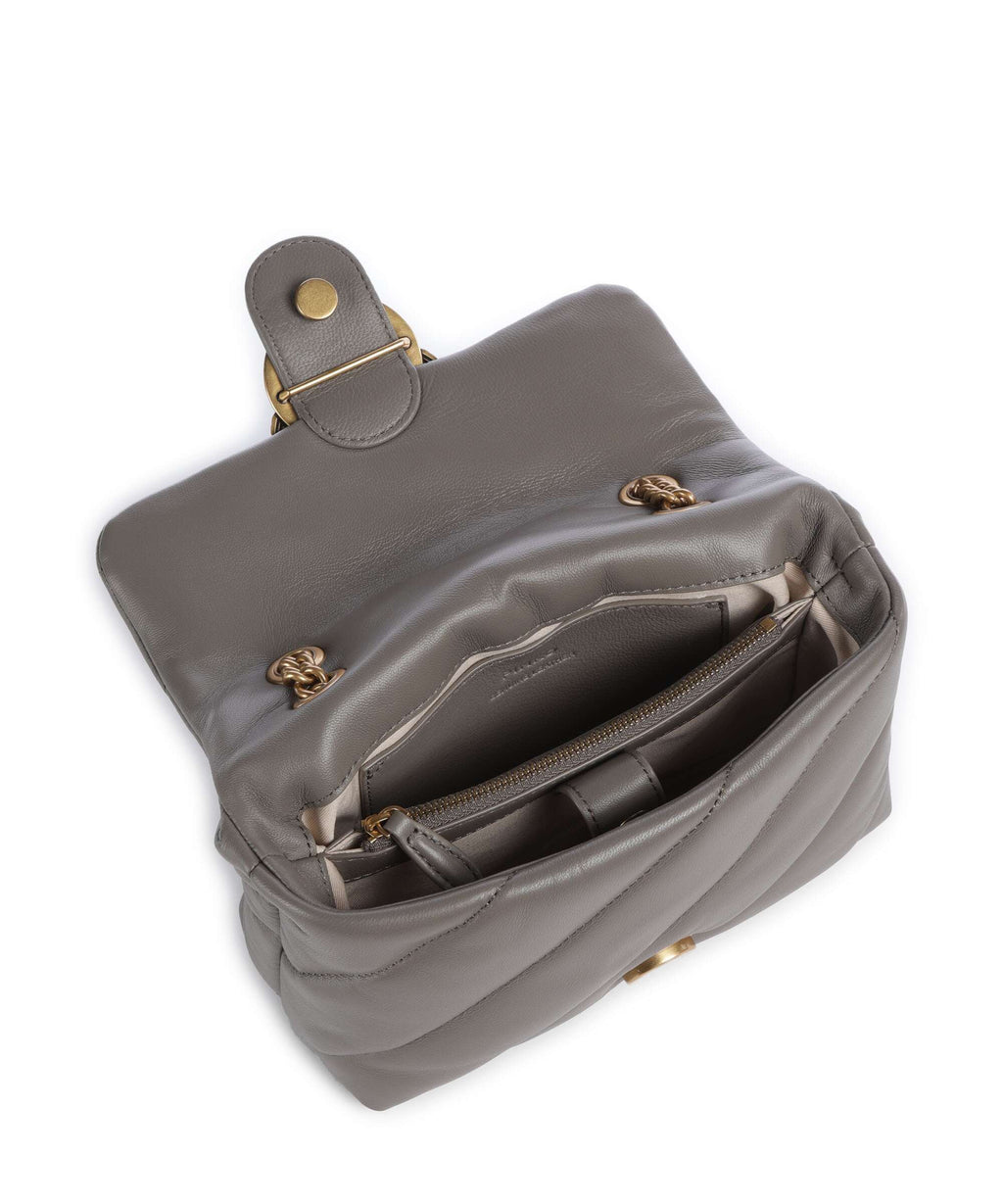 Pinko Love Puff Mini Shoulder bag grigio asfalto/antique gold
