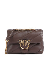 Pinko Love Puff Mini Axelremsväska marrone castano/antique gold