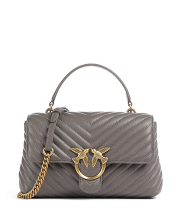 Pinko Love Lady Puff Classic Handväskor grigio asfalto/antique gold
