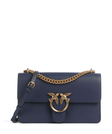 Pinko Love One Classic Axelremsväska blu indaco ombroso/antique gold