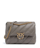 Pinko Love Puff Big Axelremsväska grigio asfalto/antique gold