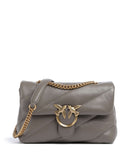 Pinko Love Puff Classic Axelremsväska grigio asfalto/antique gold