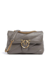 Pinko Love Puff Classic Axelremsväska grigio asfalto/antique gold