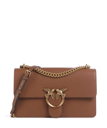 Pinko Love One Classic Axelremsväska marrone/leone/antique gold