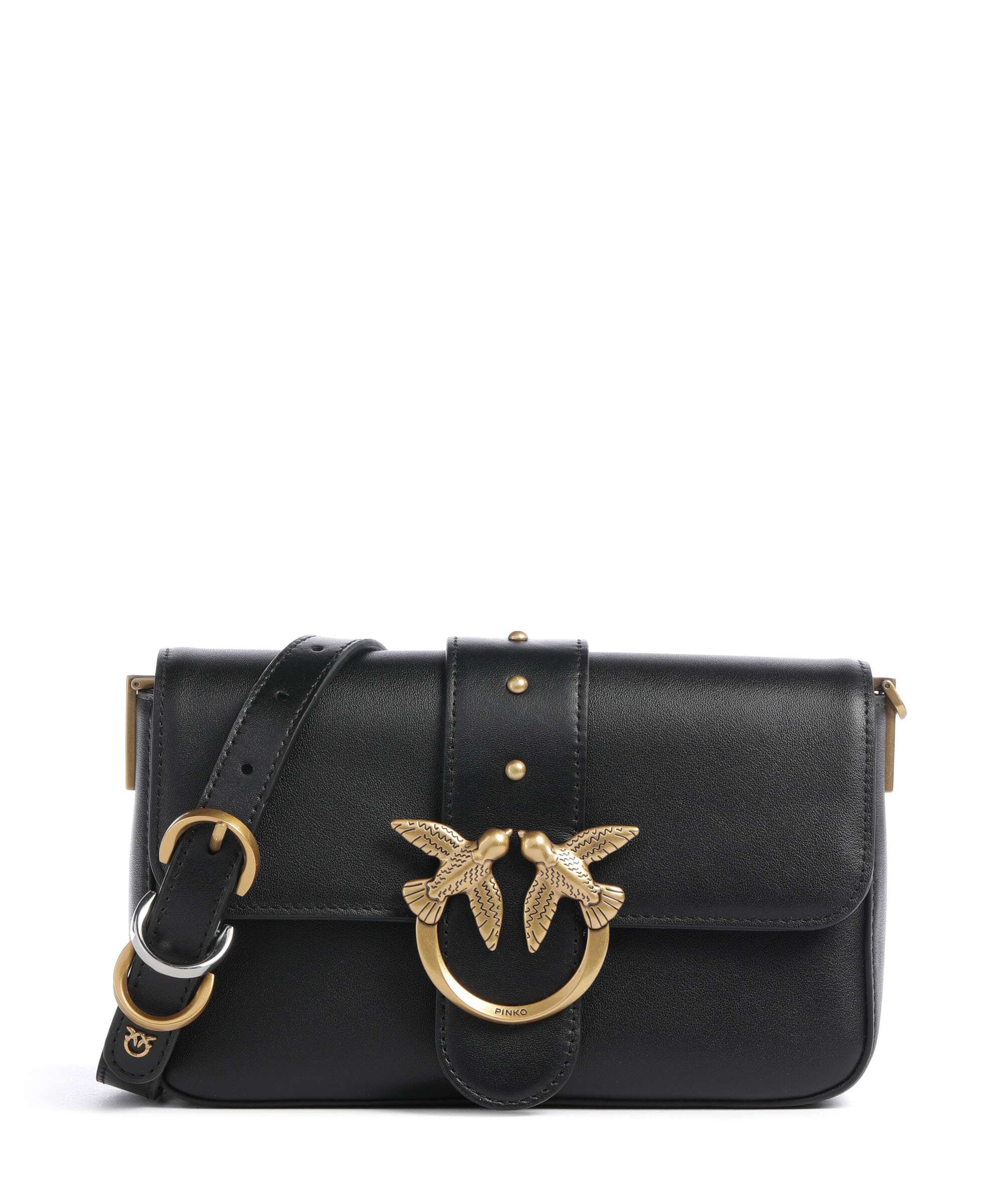 Pinko Love One Mini Slouchy Charms Crossbody bag nero/antique gold