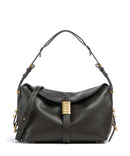 Pinko Saddle Baguette Mini Axelremsväska verde fango/antique gold