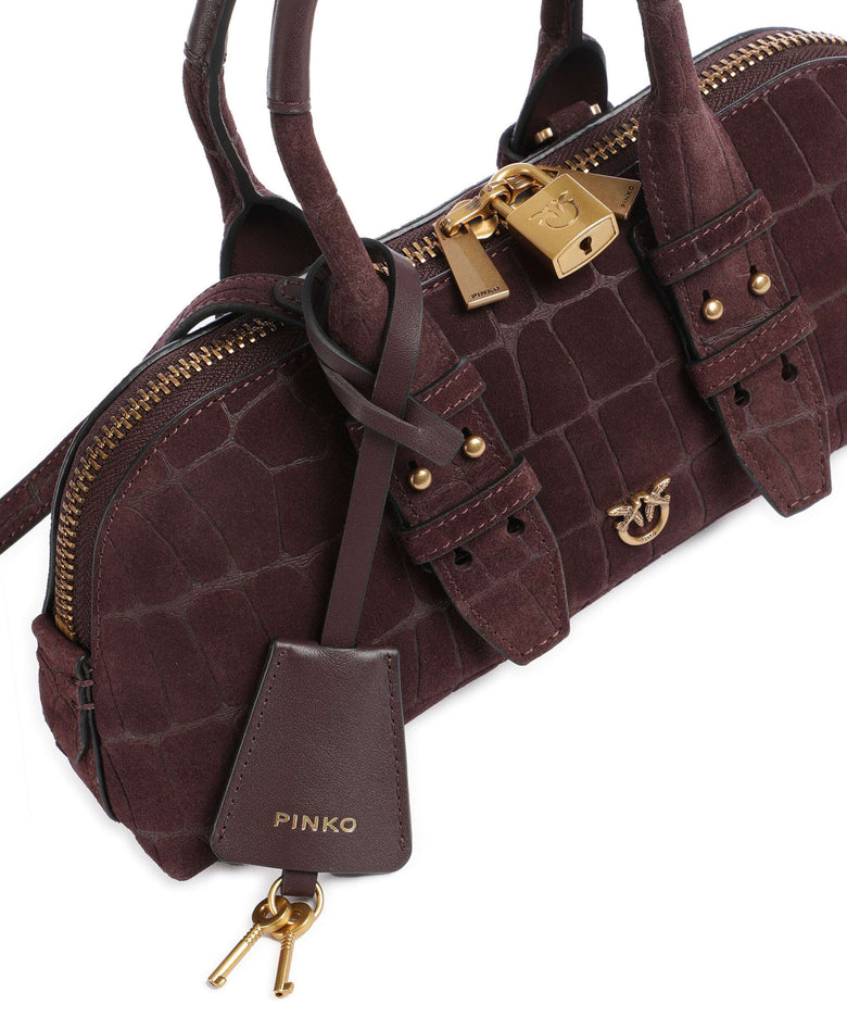 Pinko Bowling Baguette Handbag rosso mogano/antique gold