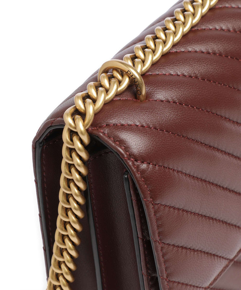 Pinko Love One Classic Shoulder bag rosso vino/antique gold