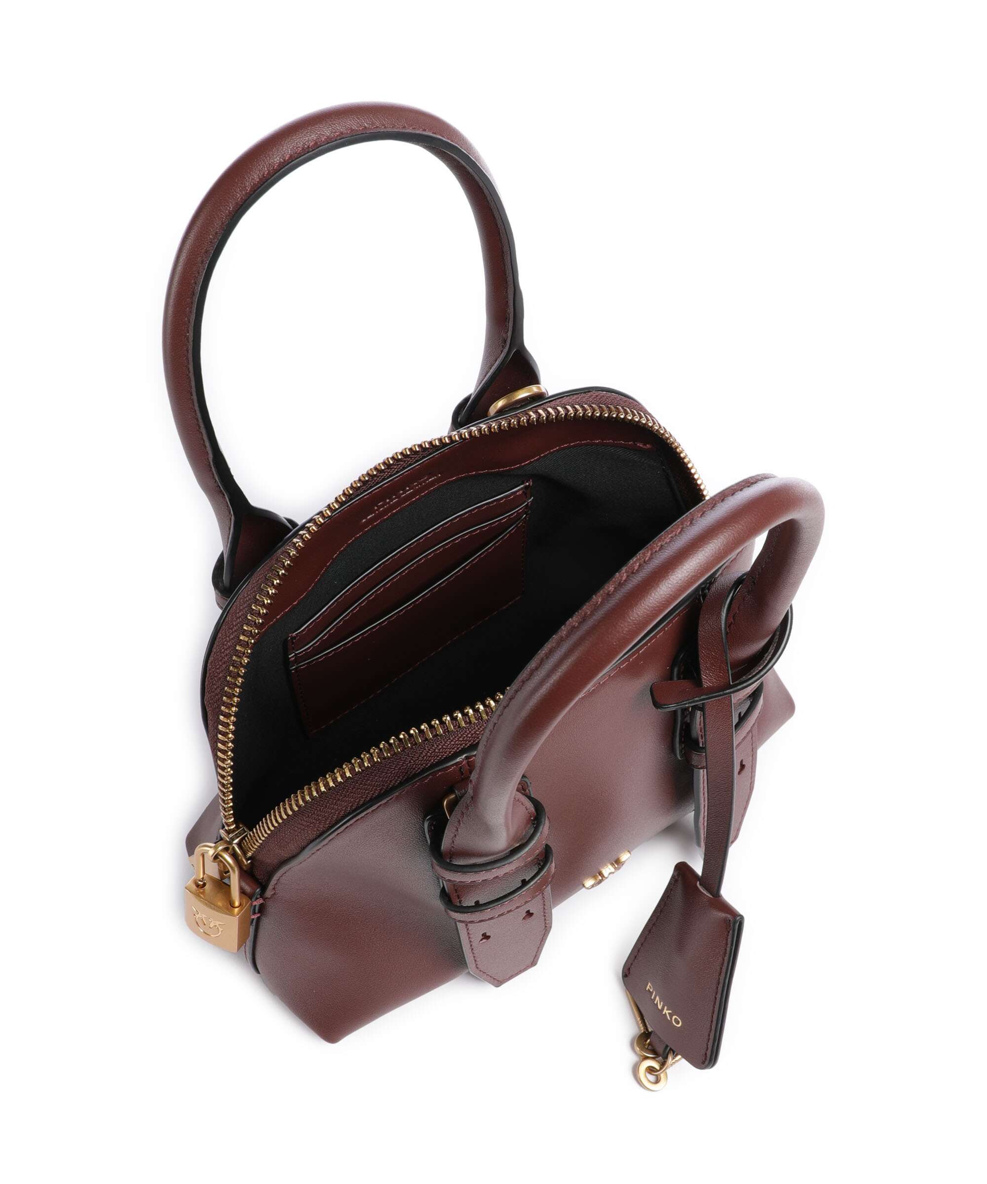 Pinko Bowling Mini Handbag burgundy wine/antique gold