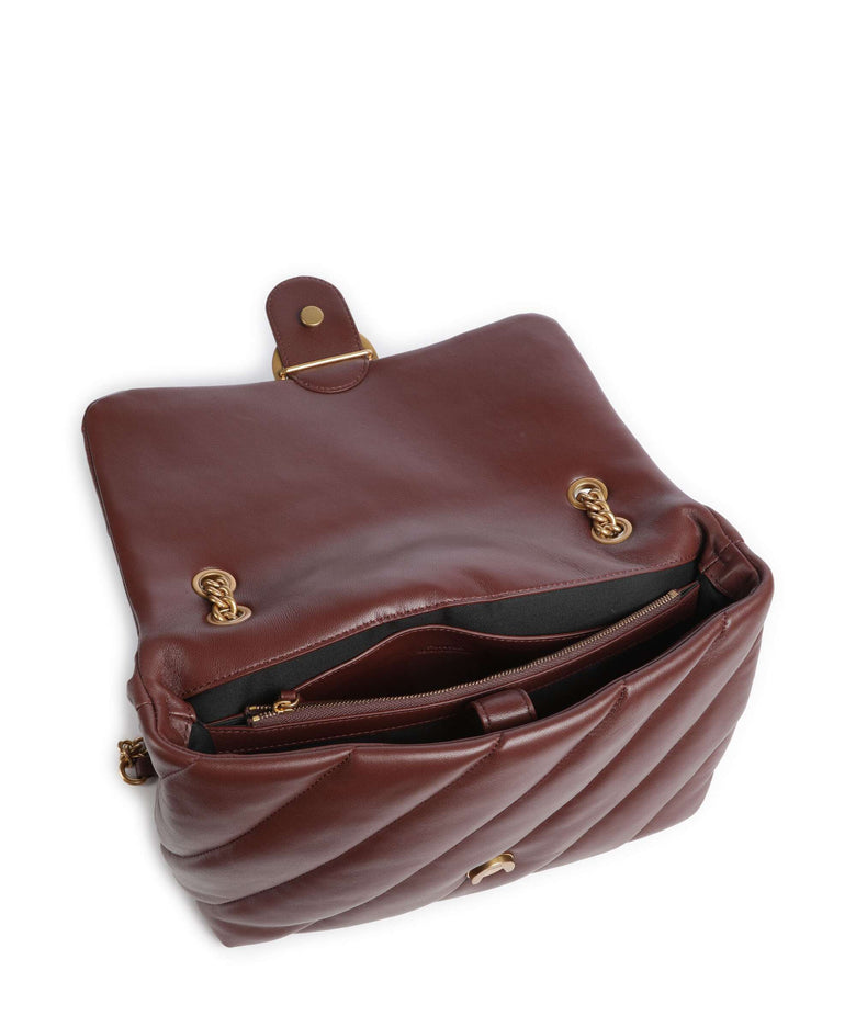 Pinko Love Puff Big Shoulder bag burgundy wine/antique gold