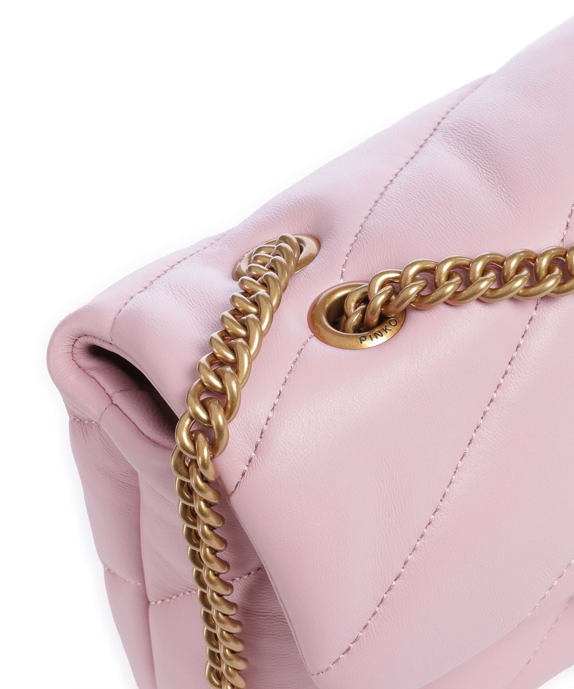 Pinko Love Puff Mini Shoulder bag rosa chiaro/antique gold