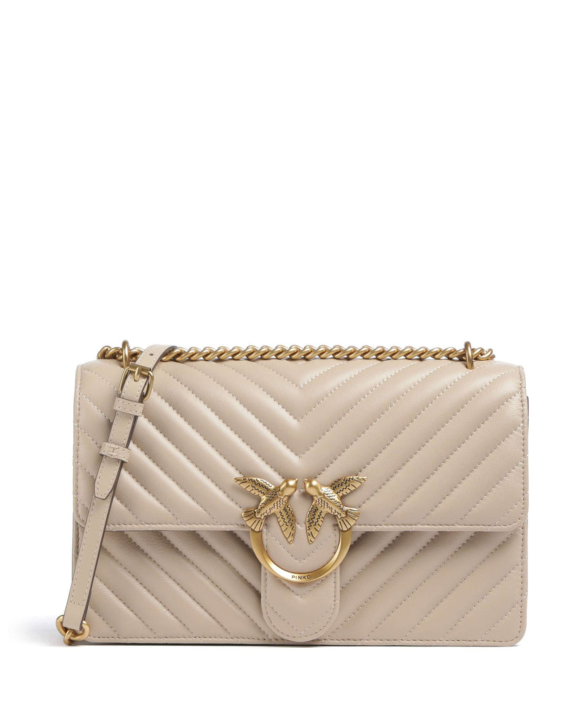 Pinko Love One Classic Shoulder bag beige/grigio fumo/antique gold