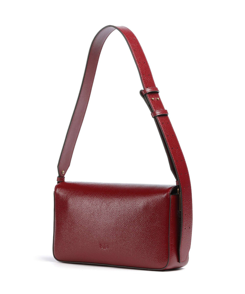 Pinko Love One Classic Slouchy Shoulder bag rosso scuro/antique gold