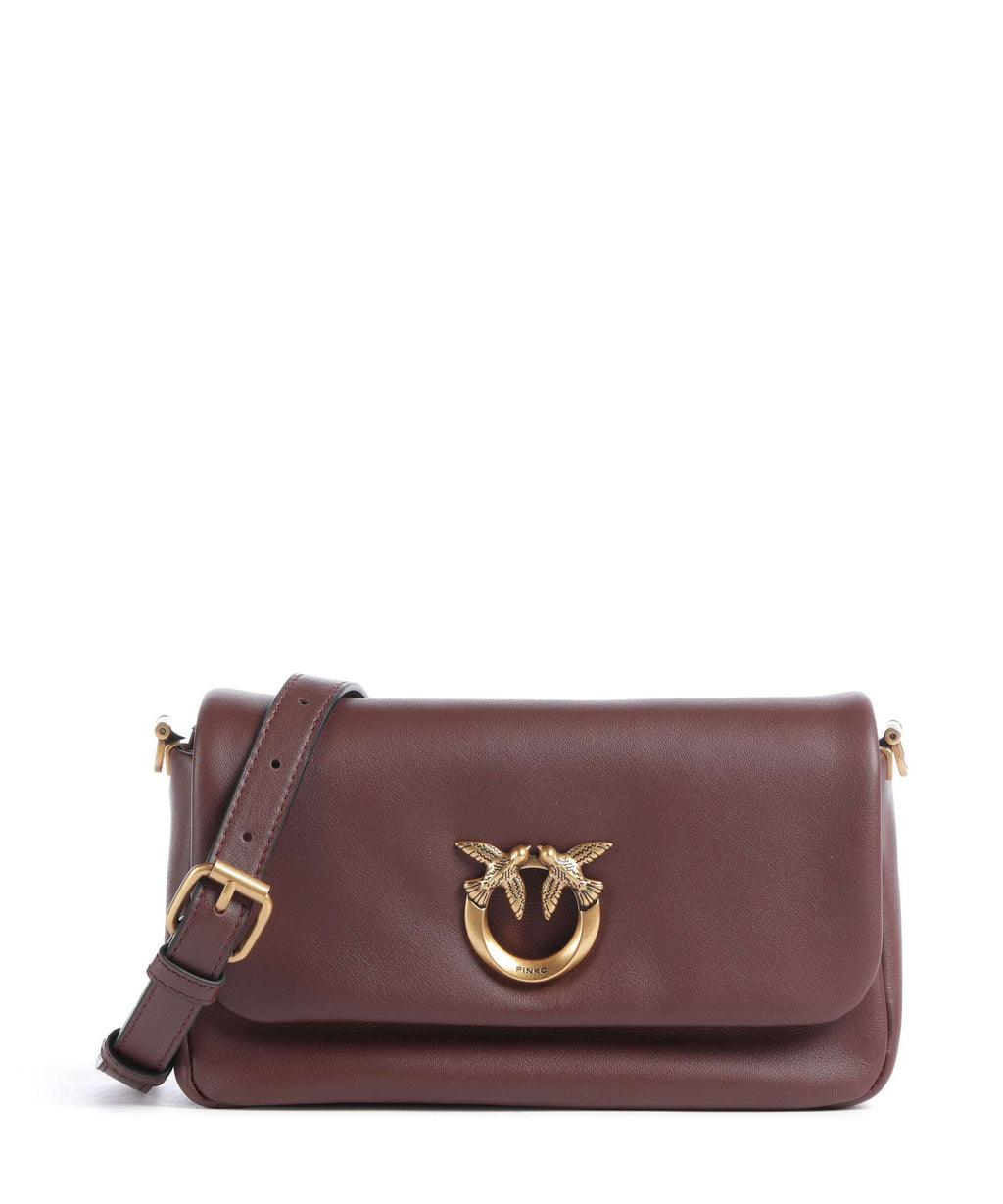 Pinko Click Soft Horizontal Mini Crossbody bag castano intenso/antique gold