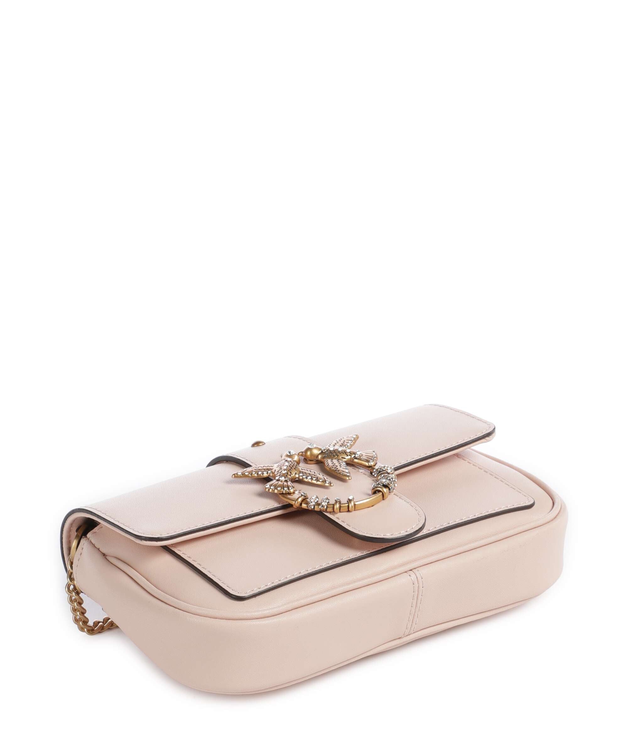 Pinko Love One Pocket New Buckle Crossbody bag rosa cammeo/antique gold