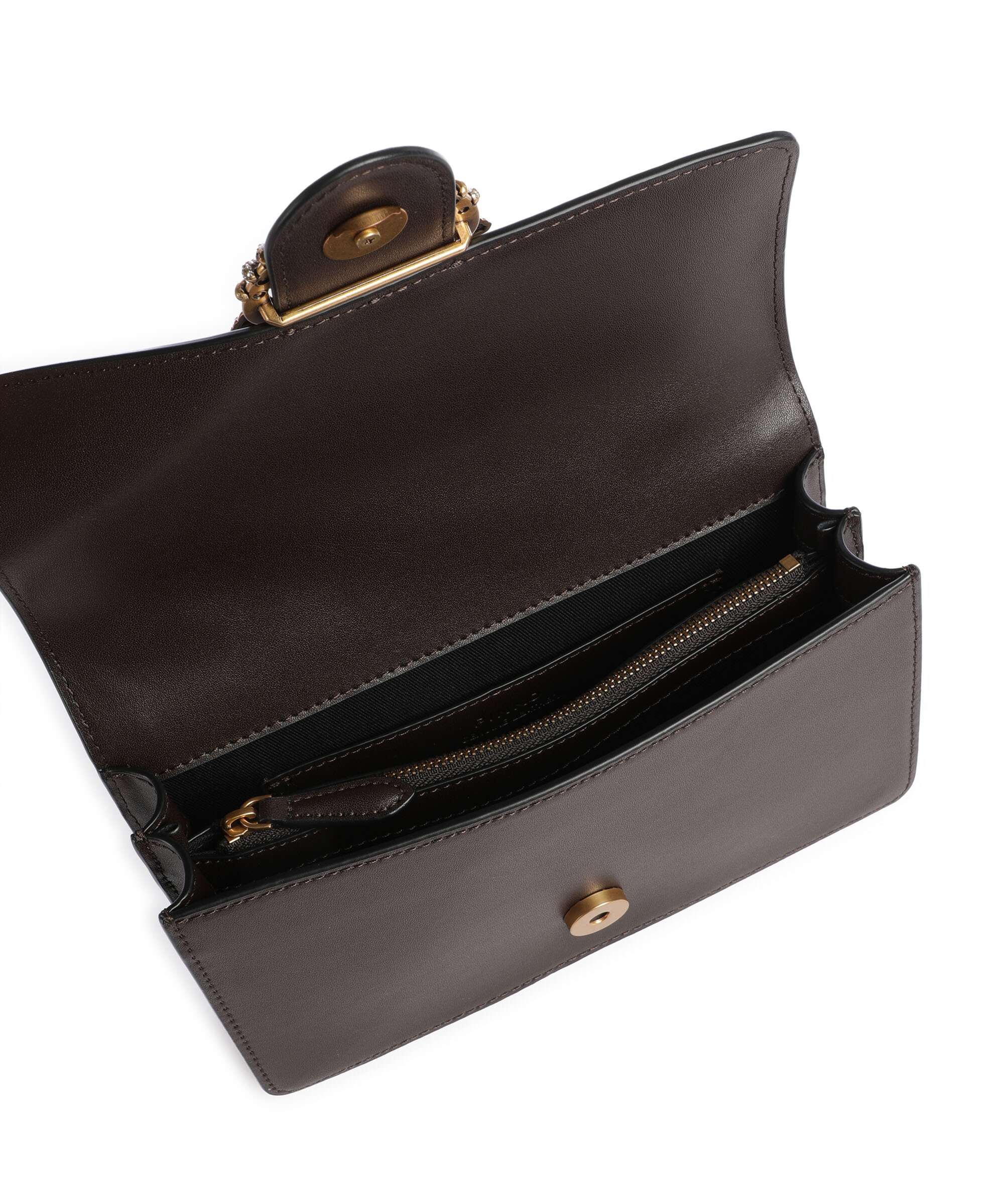 Pinko Love One Mini New Buckle Crossbody bag marrone marasca/antique gold
