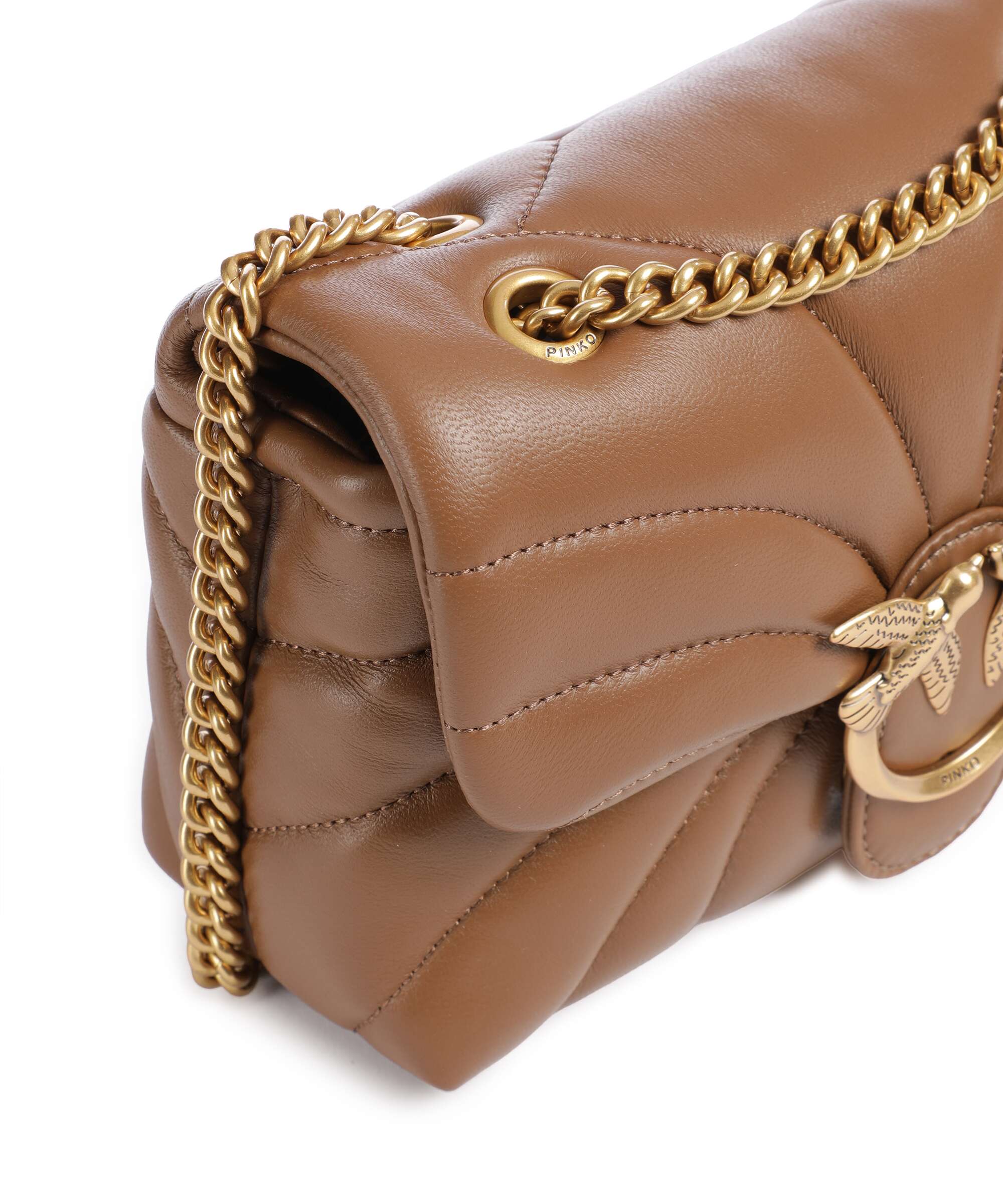 Pinko Love Puff Mini Shoulder bag marrone cognac/antique gold