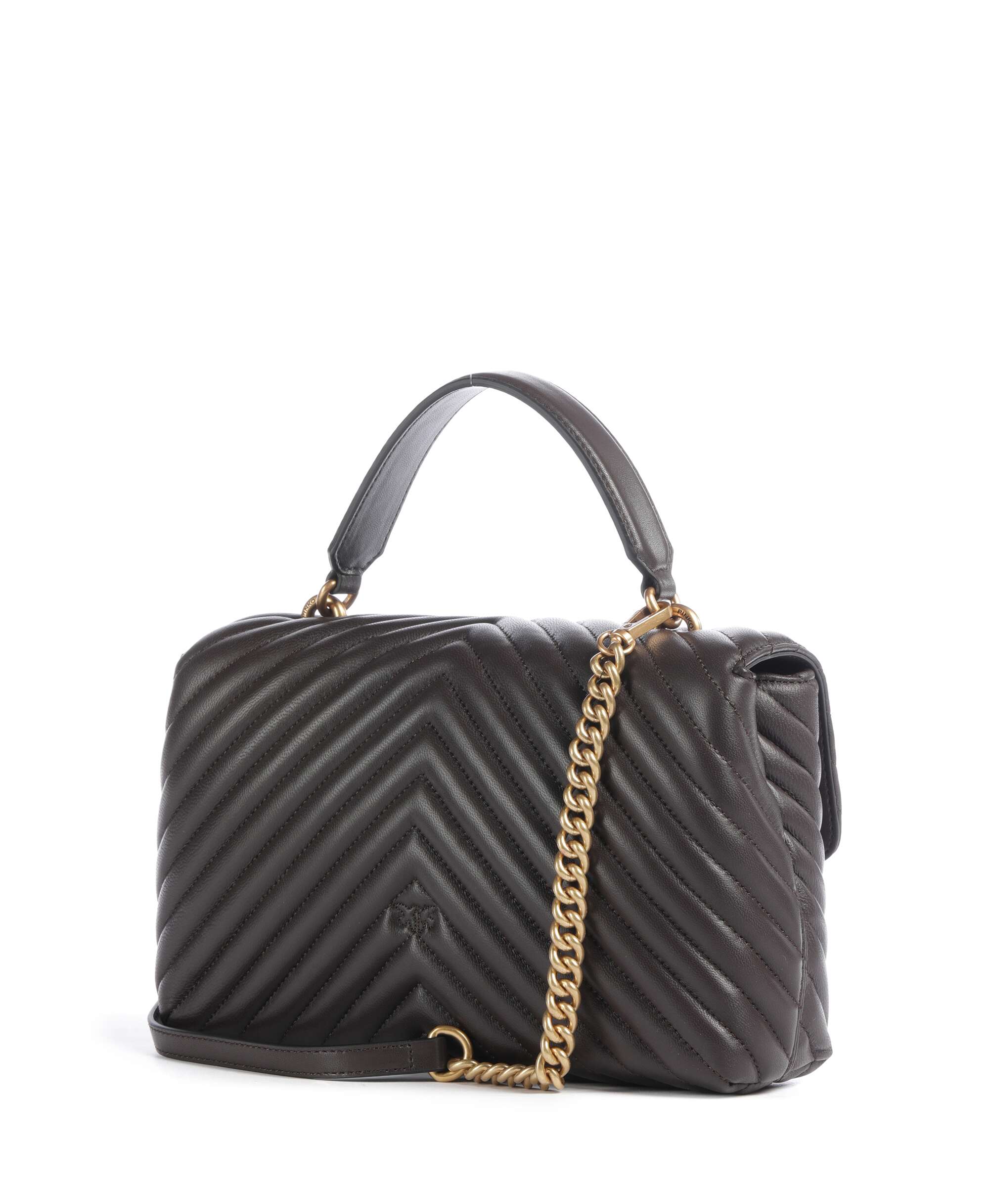 Pinko Love Lady Puff Classic Handbag marrone marasca/antique gold