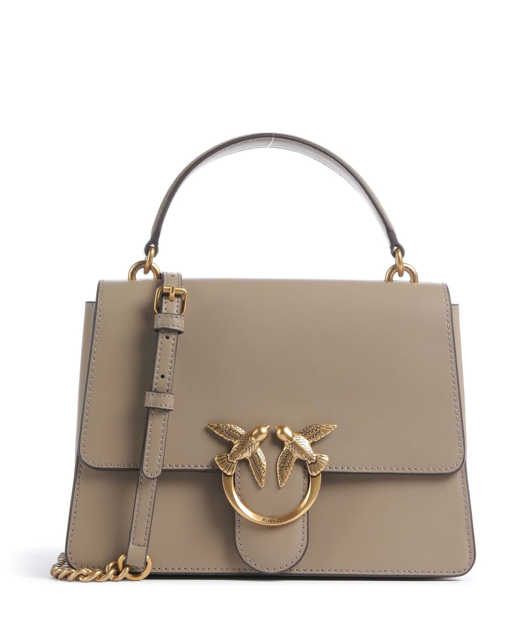 Pinko Love One Classic Handbag grigio talpa/antique gold