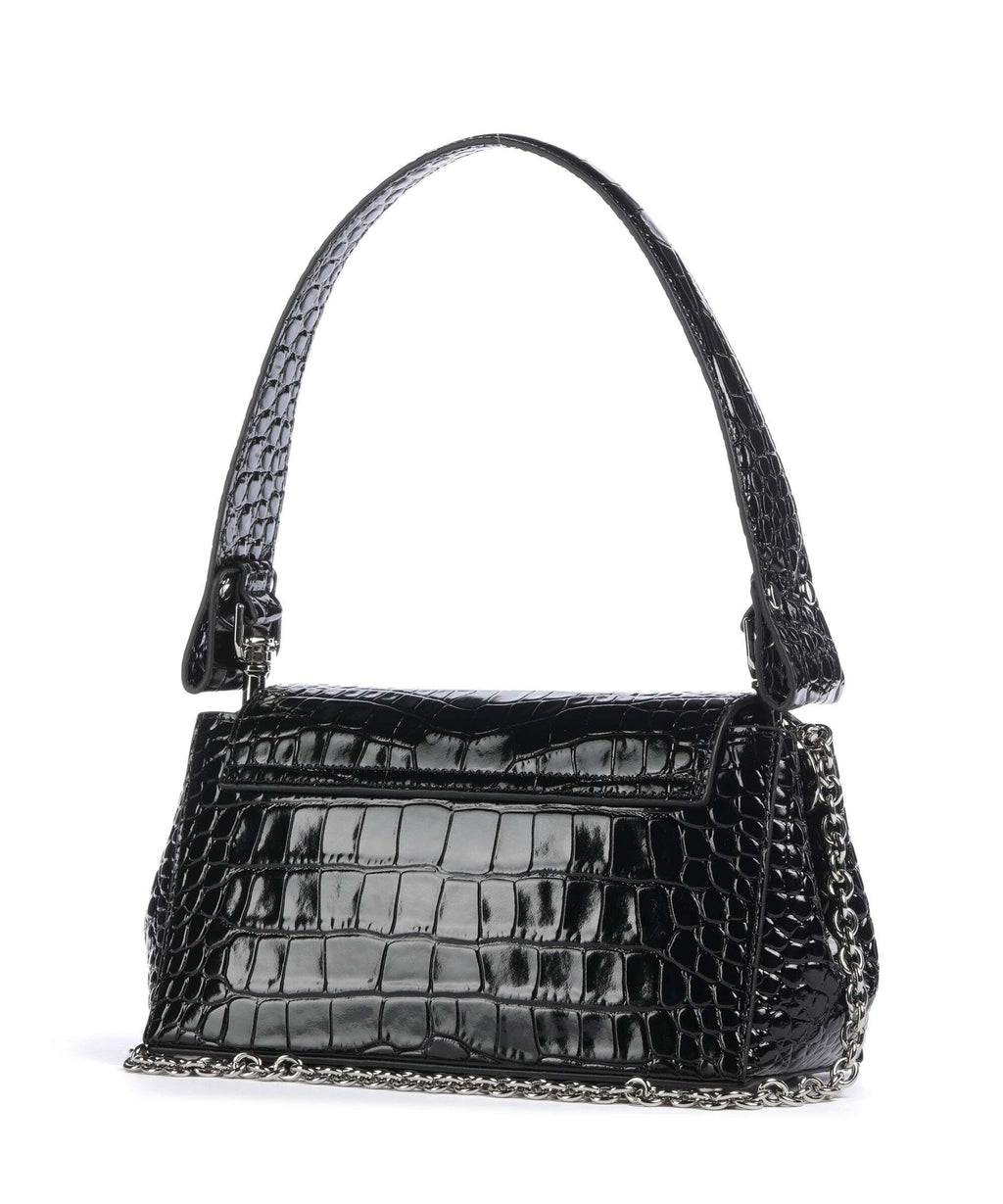 Vivienne Westwood Hazel Embossed Croc Medium Shoulder bag black