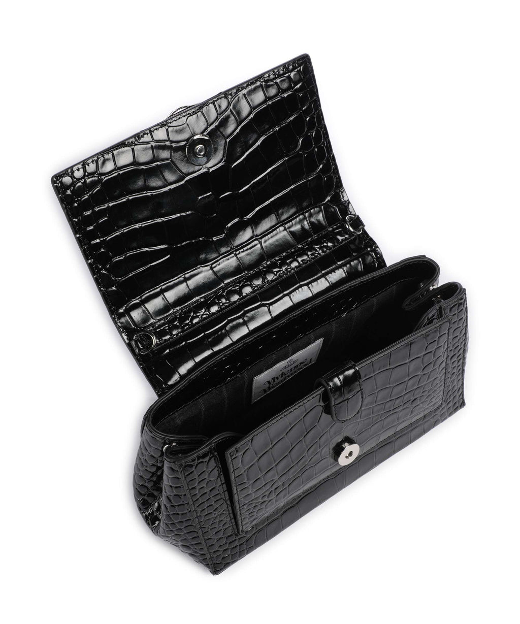 Vivienne Westwood Hazel Embossed Croc Medium Shoulder bag black