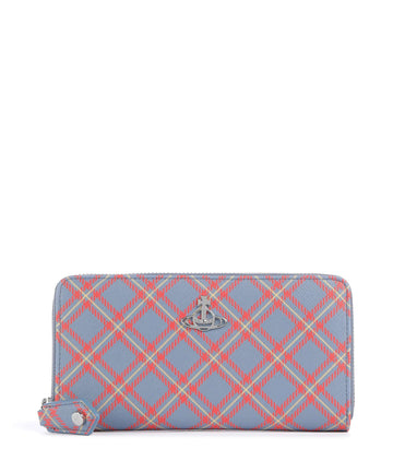 Vivienne Westwood Saffiano Printed Classic Plånbok blue/orange tartan