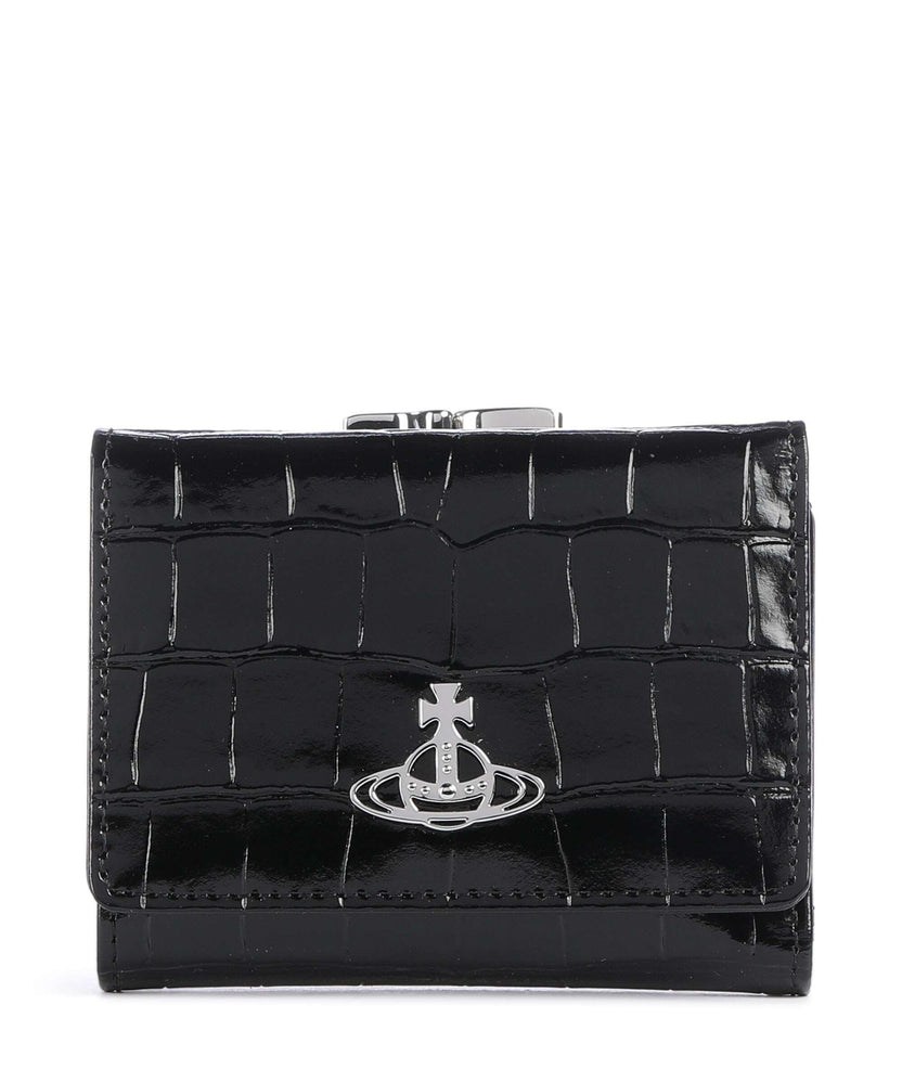 Vivienne Westwood Frame Embossed Croc Small Wallet black