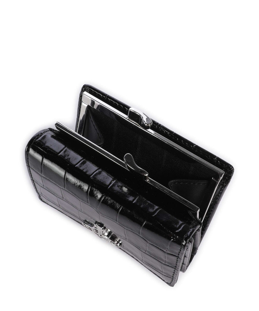 Vivienne Westwood Frame Embossed Croc Small Wallet black