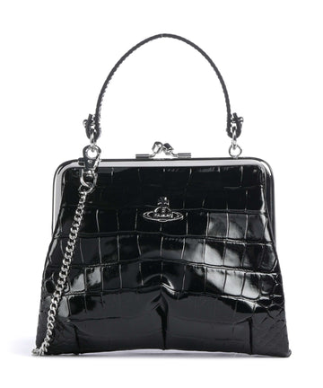 Vivienne Westwood Granny Frame Embossed Croc Crossover väska black