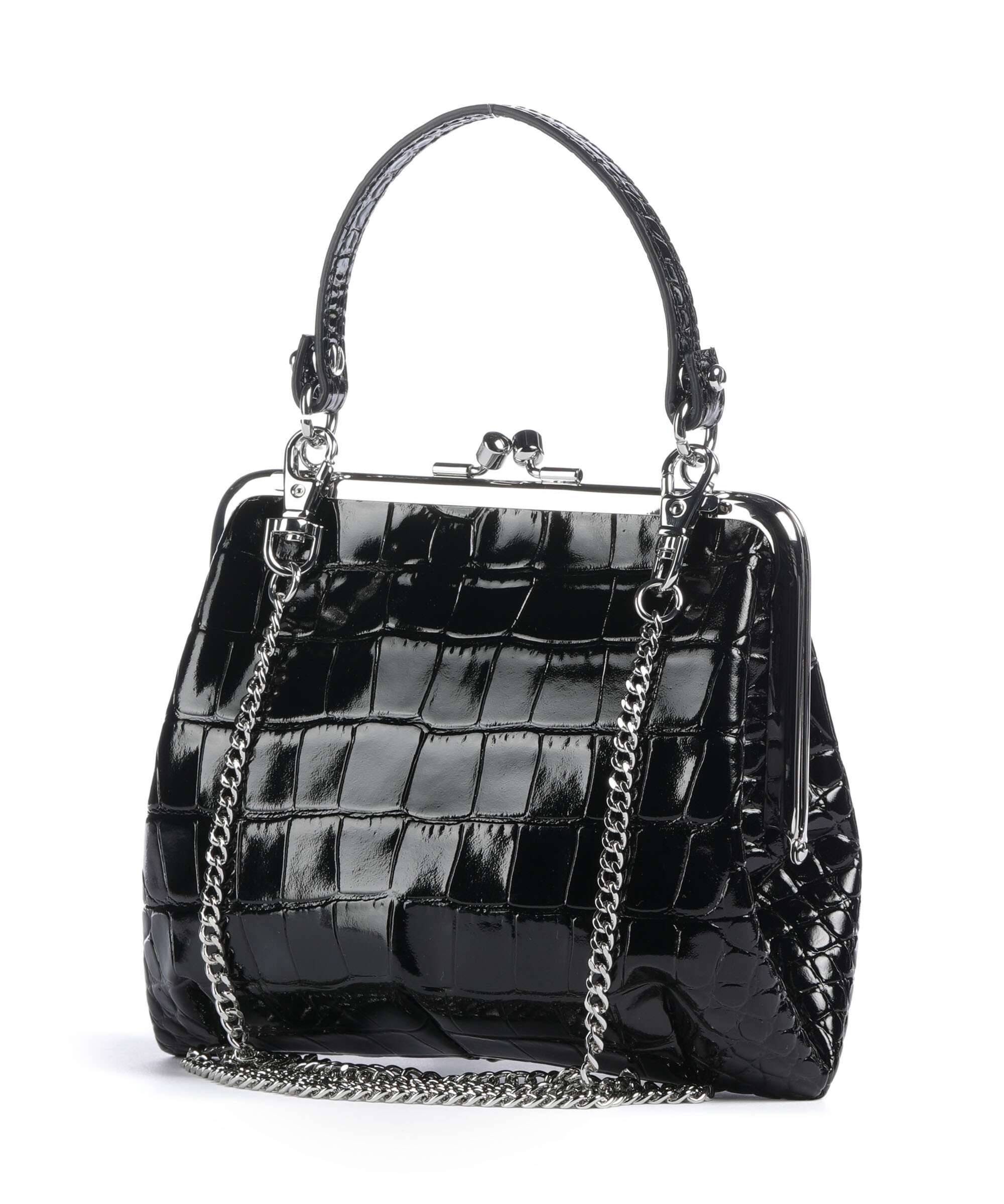 Vivienne Westwood Granny Frame Embossed Croc Crossbody bag black
